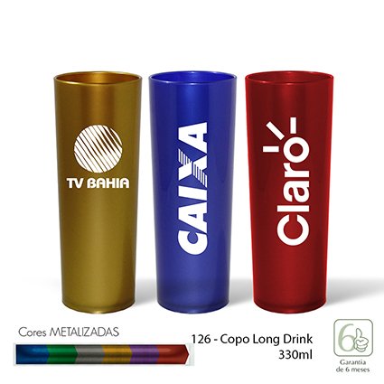 Copo Long Drink Metalizado