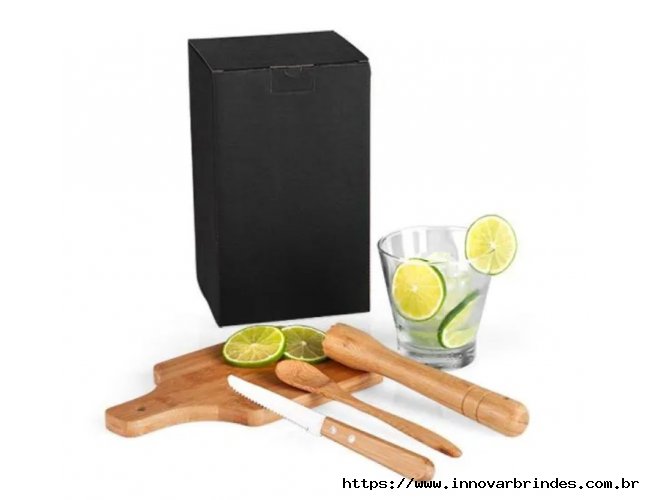 Kit Para Caipirinha Em Bambu - 5 peas